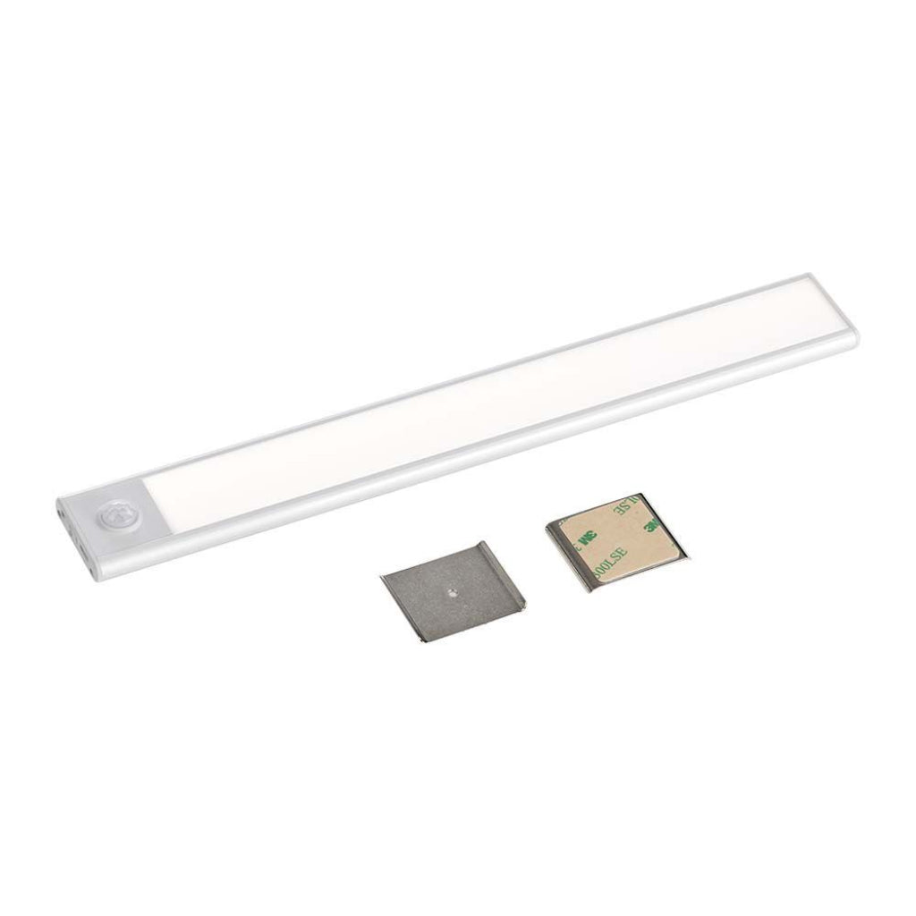 2W Micro-USB polnilna LED svetilka PIR senzor Srebrna 3000K IP20