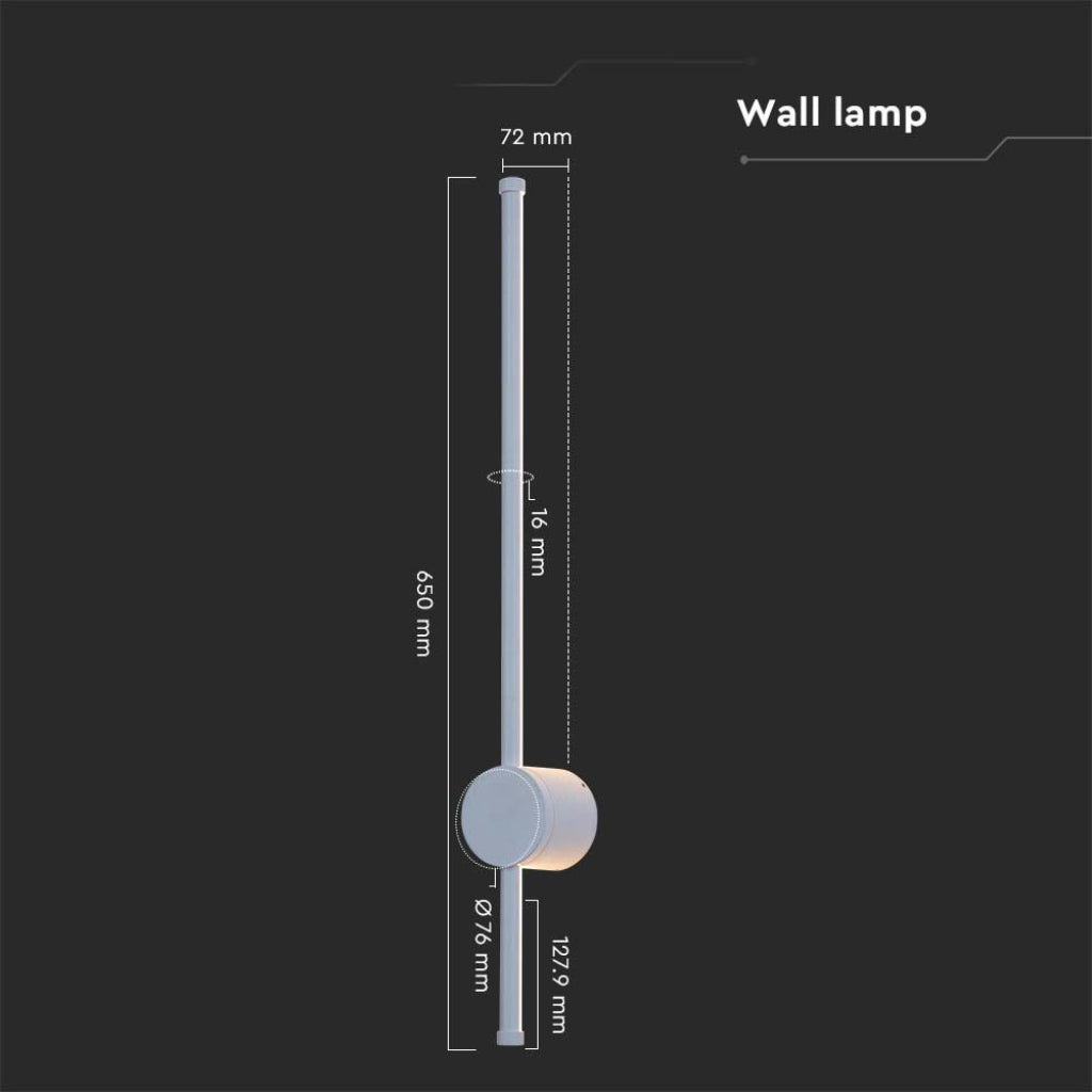 12W LED stenska svetilka bela IP65 4000K