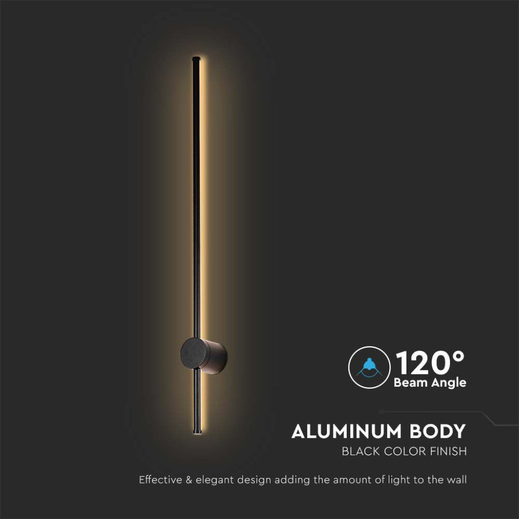 12W LED stenska svetilka črna IP65 3000K