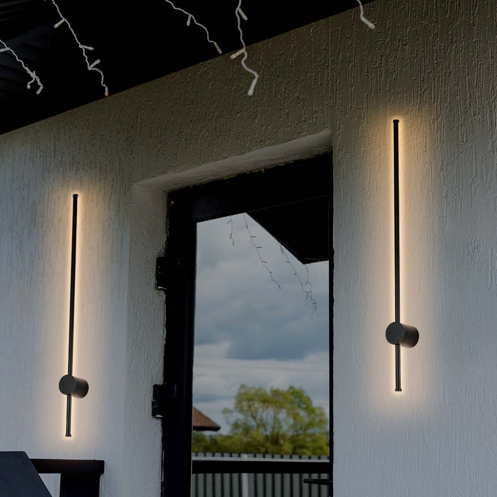 12W LED stenska svetilka črna IP65 3000K