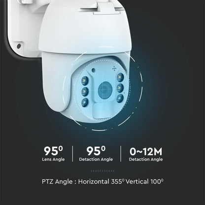 HD 4G PTZ Video nadzorna kamera senzor gibanja s sončno ploščo bele barve