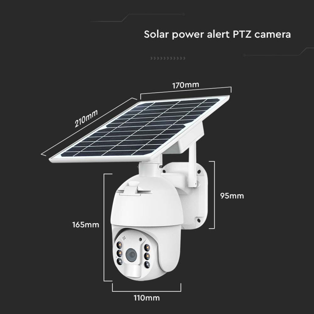 HD 4G PTZ Video nadzorna kamera senzor gibanja s sončno ploščo bele barve