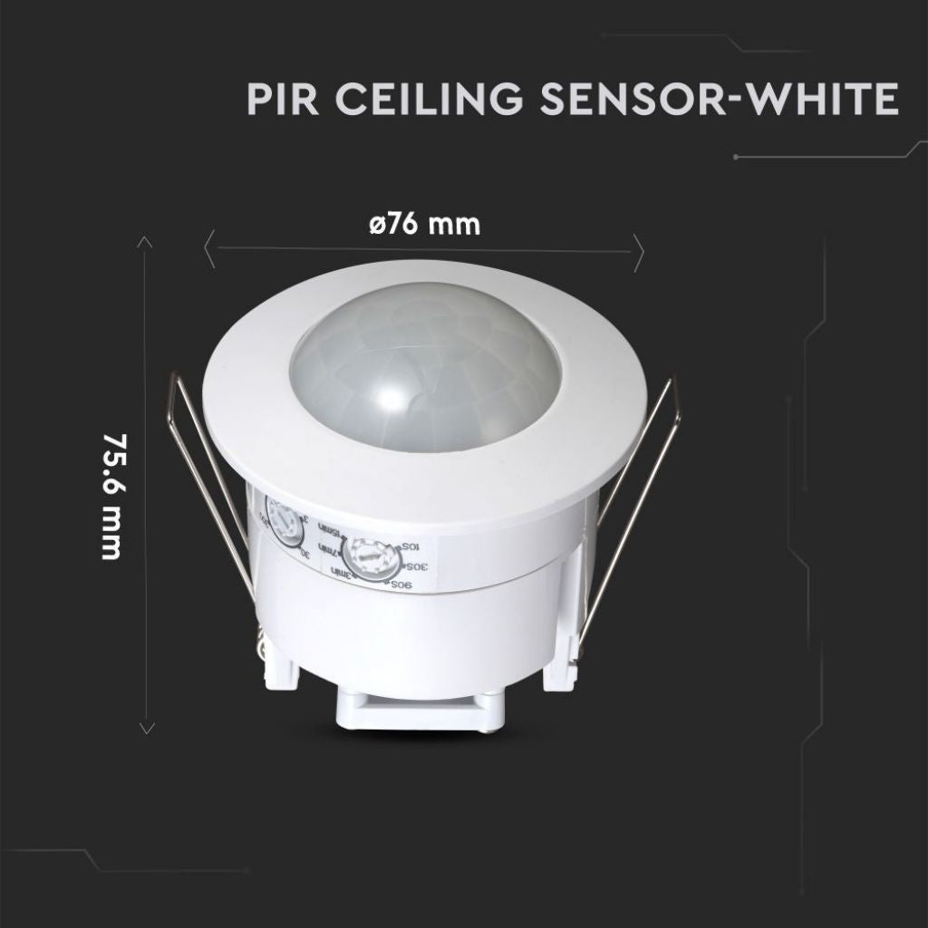 Senzor Gibanja Stropni PIR Vgradni Beli 360kot/do 6m/do 1200W