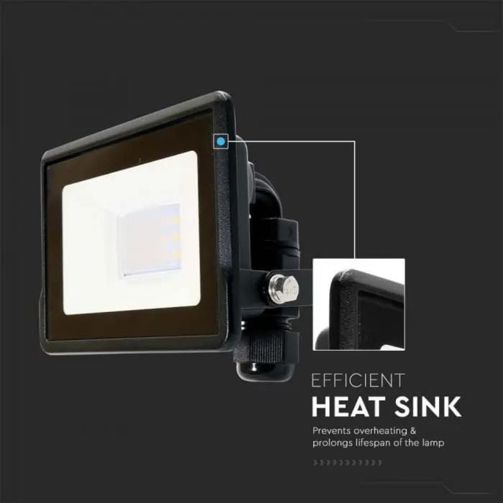 LED Reflector 10W Black 6500K IP65