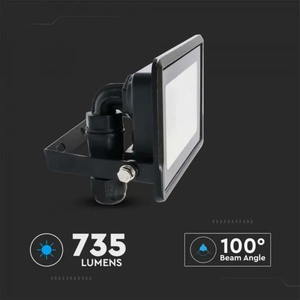 LED Reflector 10W Black 6500K IP65