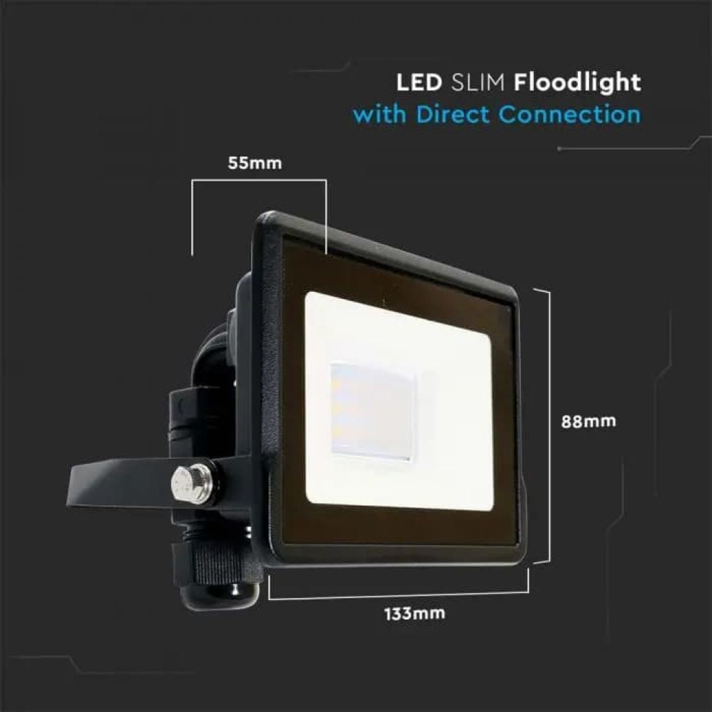 LED Reflector 10W Black 6500K IP65