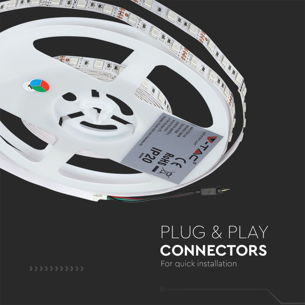 LED Strip Kit SMD5050 10W 5m 60 LEDic RGB + Remote Control IP20