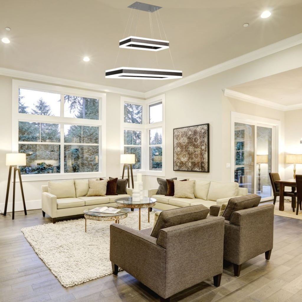 Ceiling Lamp Wooden Top Black