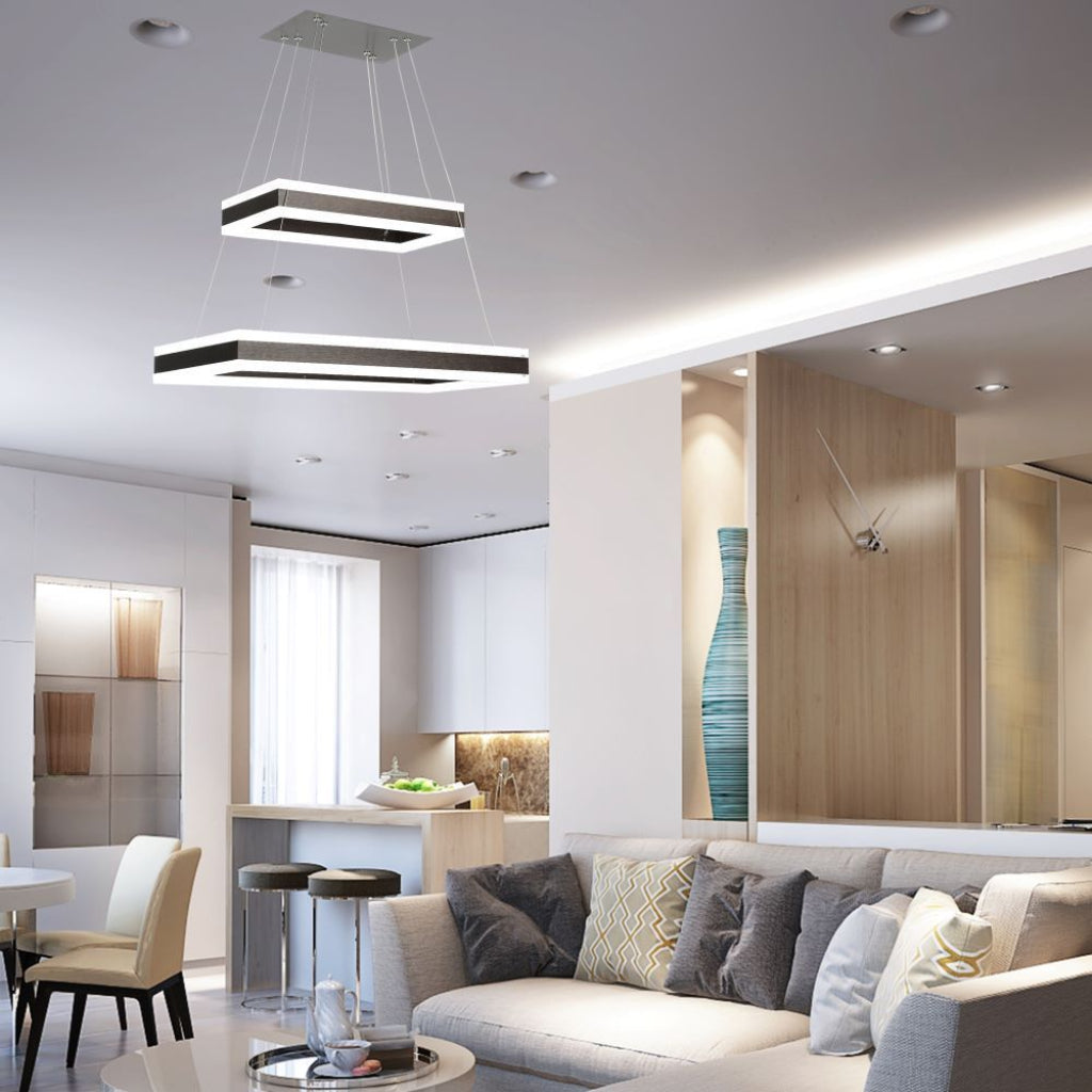 Ceiling Lamp Wooden Top Black