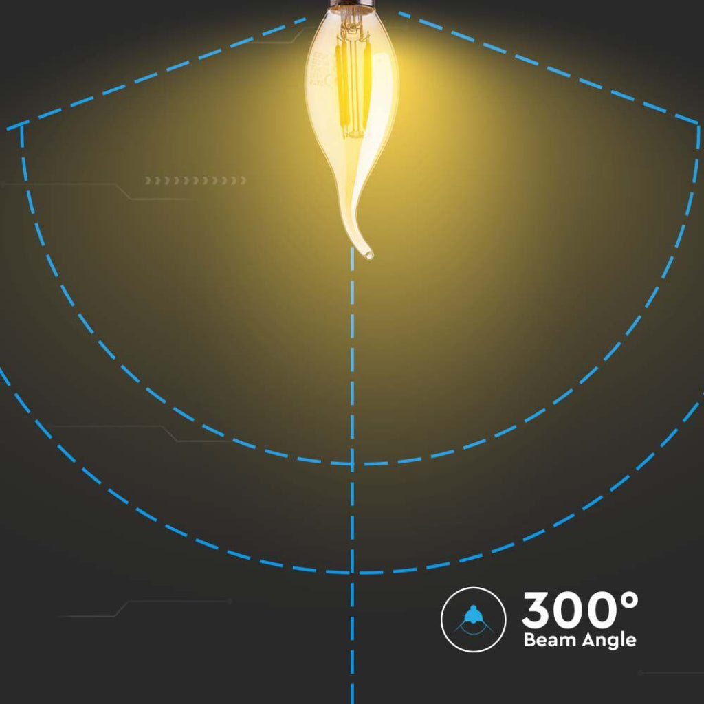 LED Žarnica 4W E14 Sveča 2200K Amber
