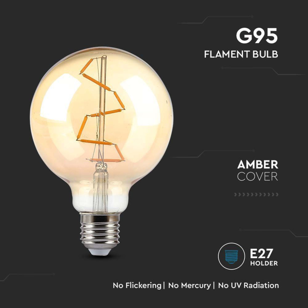 LED Žarnica E27 4W G95 Amber 2200K