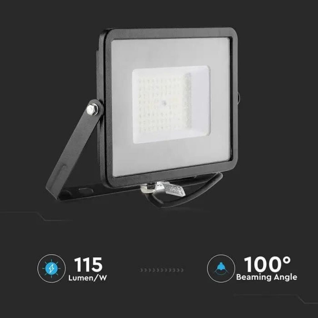 LED spotlight 50W 115LM/W Črn 6500K IP65