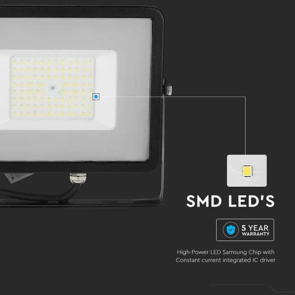 LED spotlight 50W 115LM/W Črn 6500K IP65