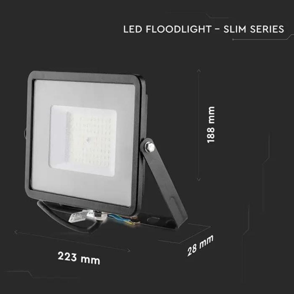 LED spotlight 50W 115LM/W Črn 6500K IP65