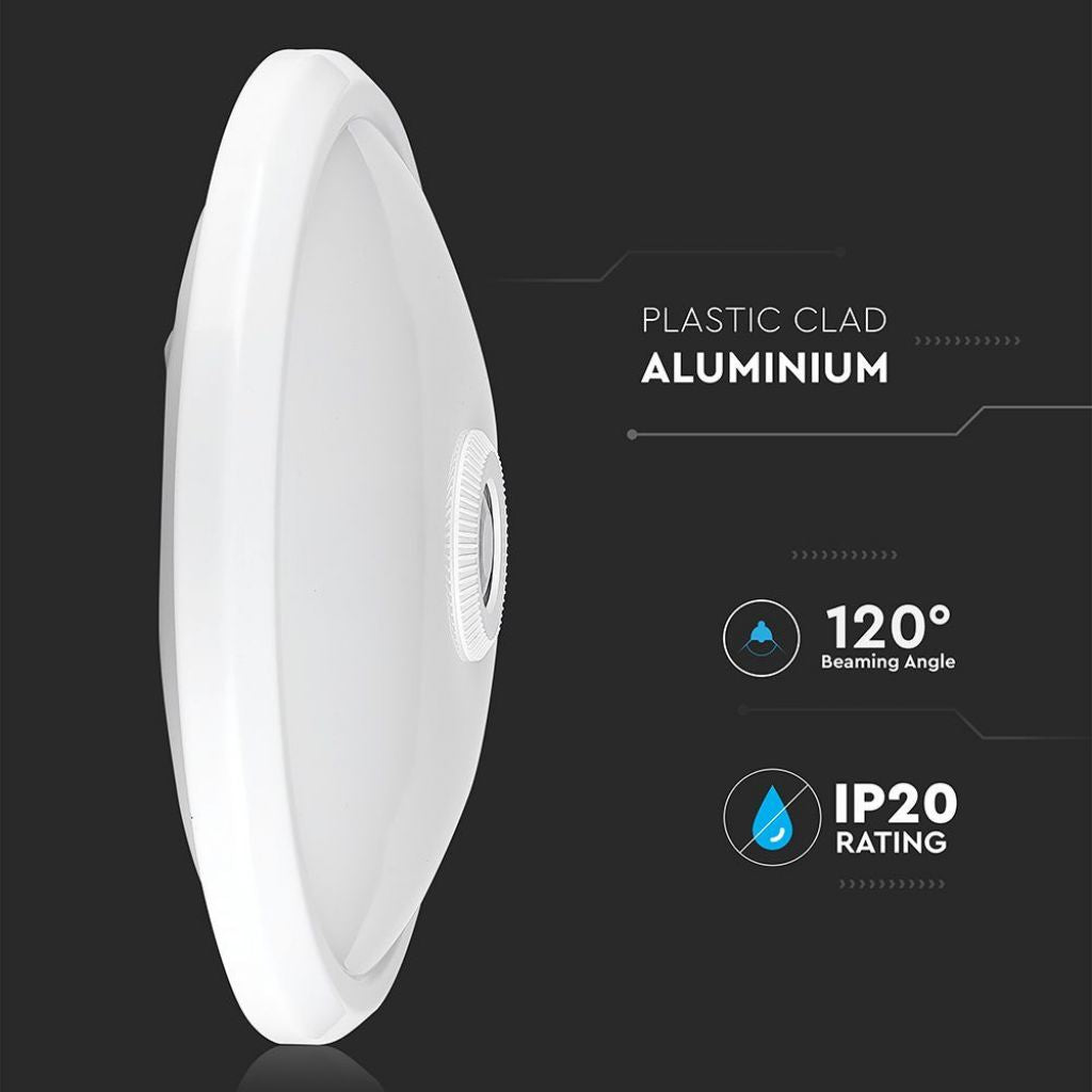 12W LED Stropna Svetilka s Senzorjem Okrogla 6400K