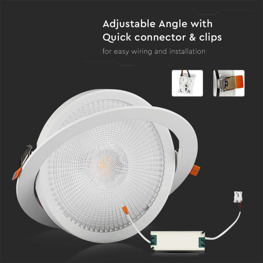 Vgradni nagibni LED spotlight 10W 6400K bel