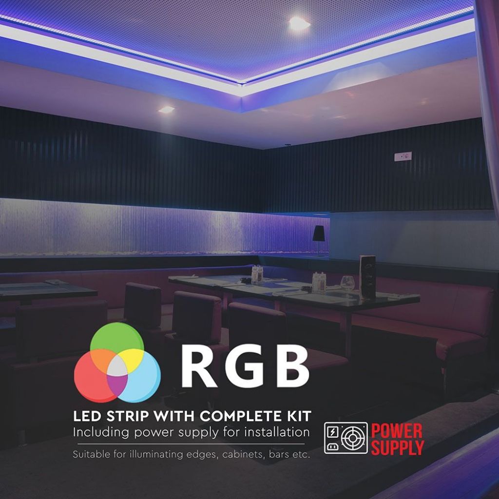 Set of LED Strip RGB Lights Set with Remote 12V IP20 5m