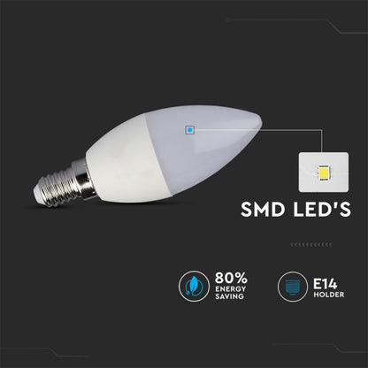 Zatemnitvena LED Žarnica 3.5W E14 Sveča 6400K + RGB + Daljinec