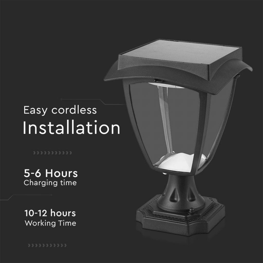 LED Solarna Lanterna Talna Nastavljiva Barva Svetlobe IP44 2W