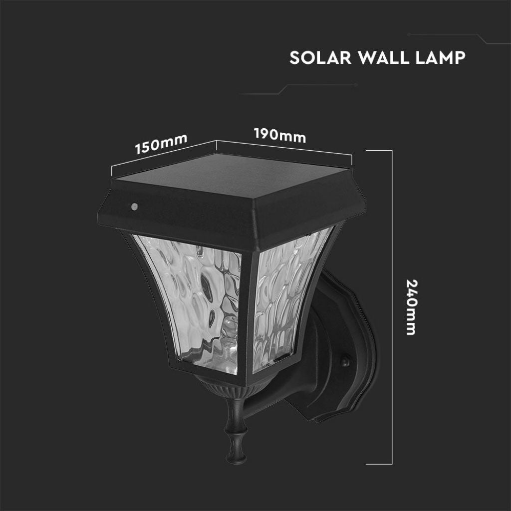 LED Solarna Lanterna Stenska Nastavljiva Barva Svetlobe IP44 2W