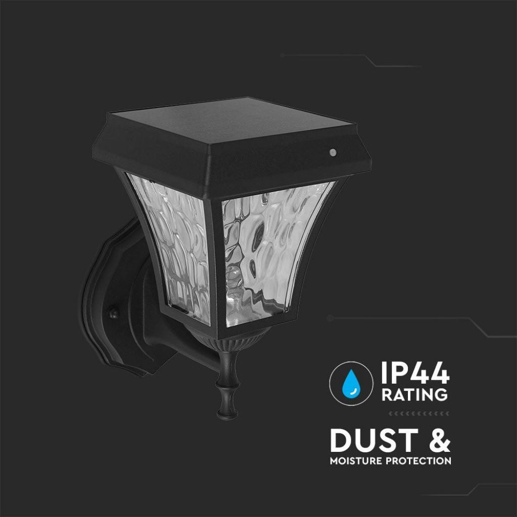 LED Solarna Lanterna Stenska Nastavljiva Barva Svetlobe IP44 2W