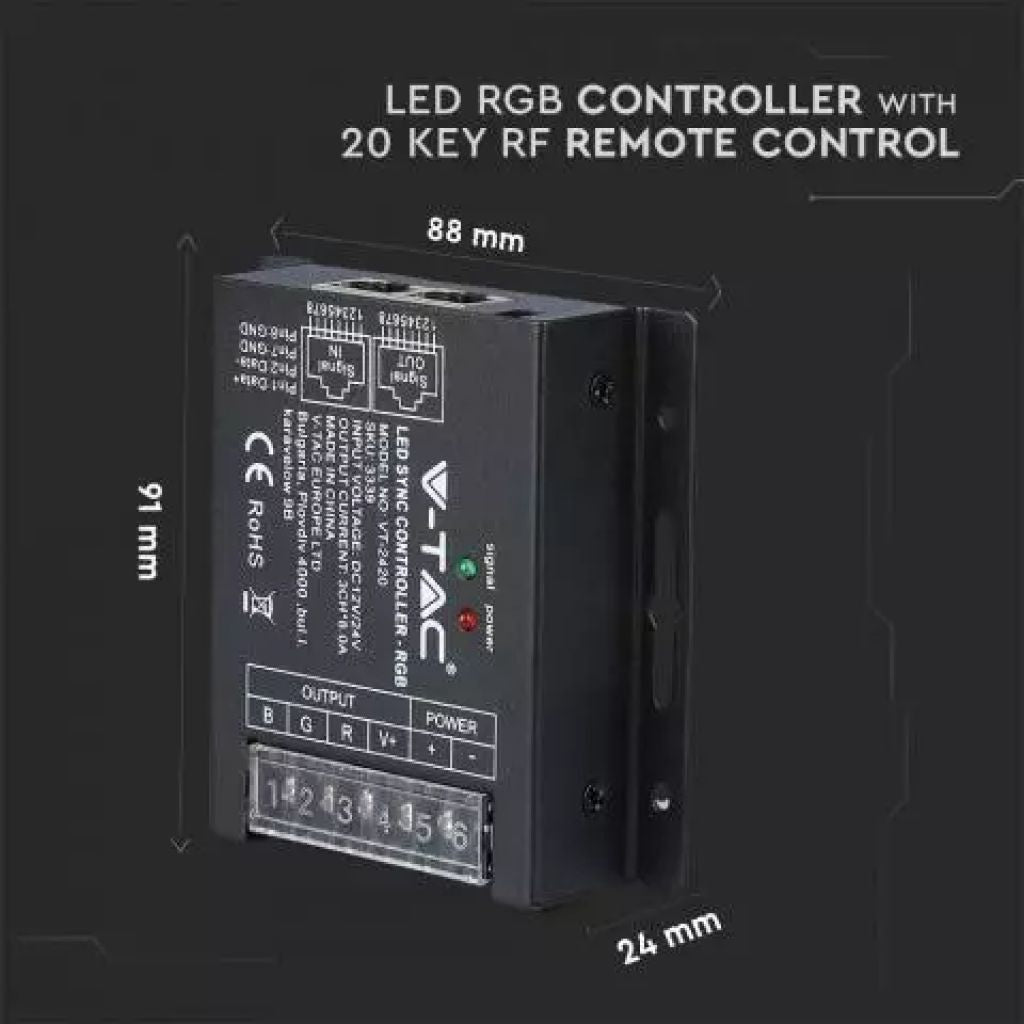 RF Daljinski Upravljalnik LED RGB z 20 Tipkami