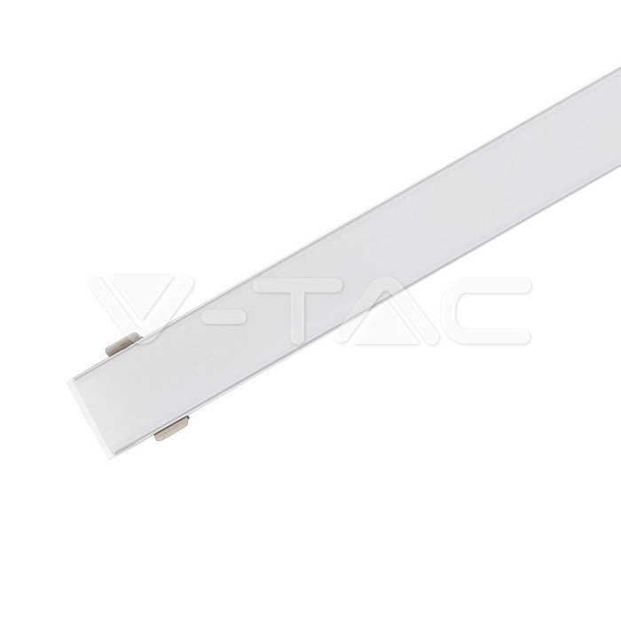 Profil za LED Trak Srebrn Nadometni 2000x23,5x10mm Mlečna Leča