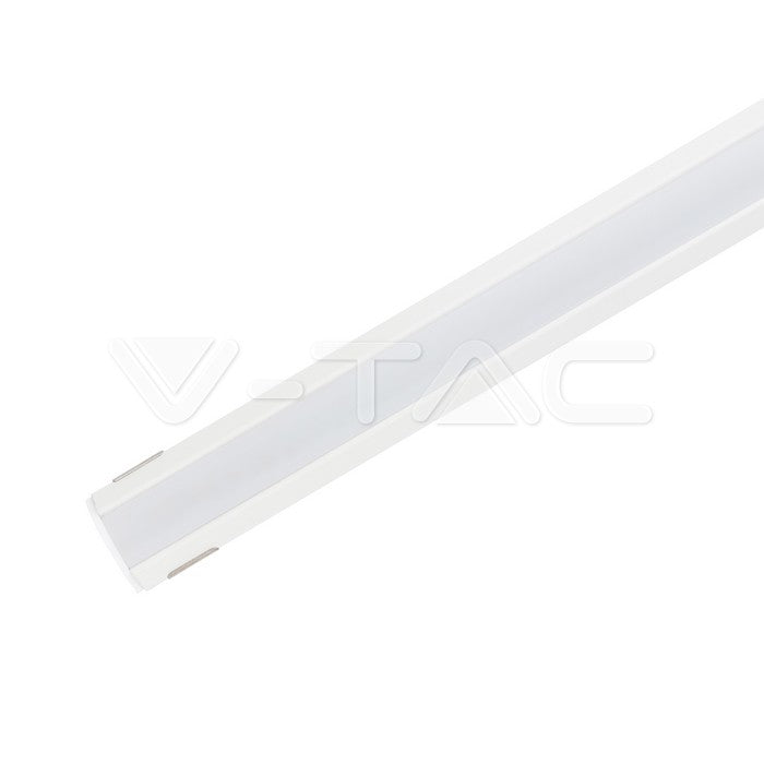 Profil za LED Trak Srebrn Nadometni kotni 2000x19x19mm Mlečna Leča