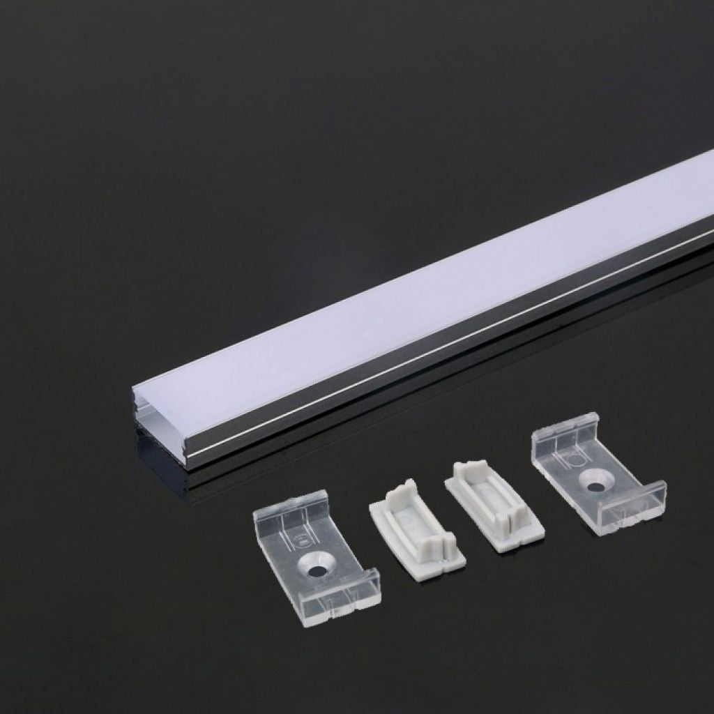 Profil za LED Trak Bel Nadometni 2000x23,5x10mm Mlečna Leča