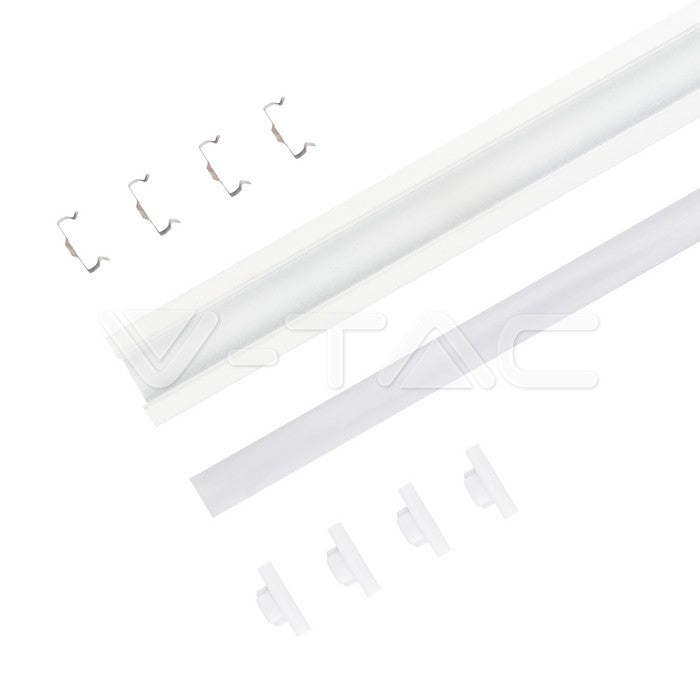 Profil za LED Trak Bel Vgradni 2000x24,7x7mm Mlečna Leča