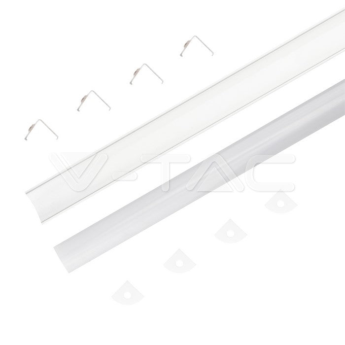 Profil za LED Trak Bel Nadometni Kotni 2000x15,8x15,8mm Mlečni Mlečna Leča