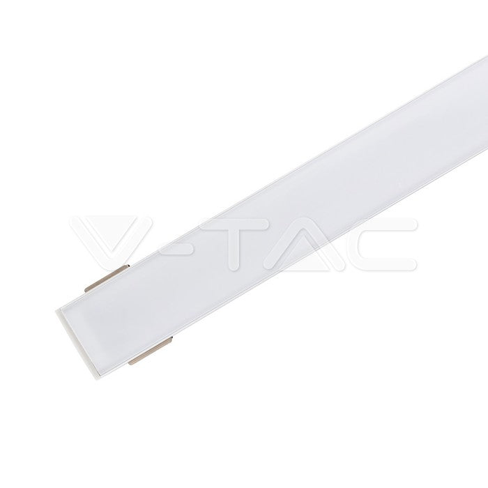 Profil za LED Trak Srebrn Nadometni 2000x30x20mm Mlečna Leča