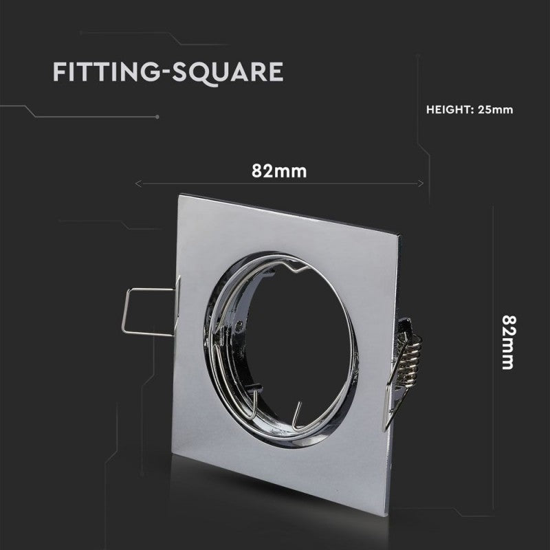 GU10 Housing Square Chrome