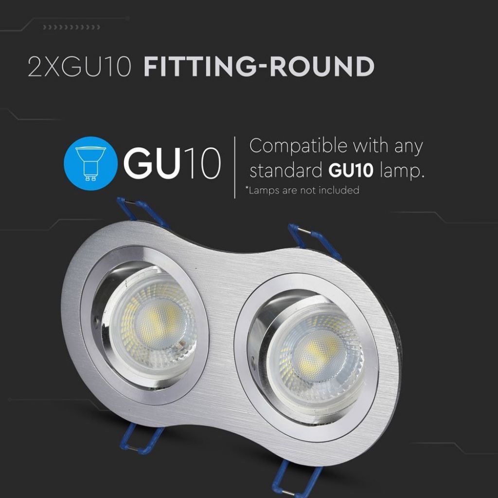 2 x GU10 Ohišje Okroglo Aluminij