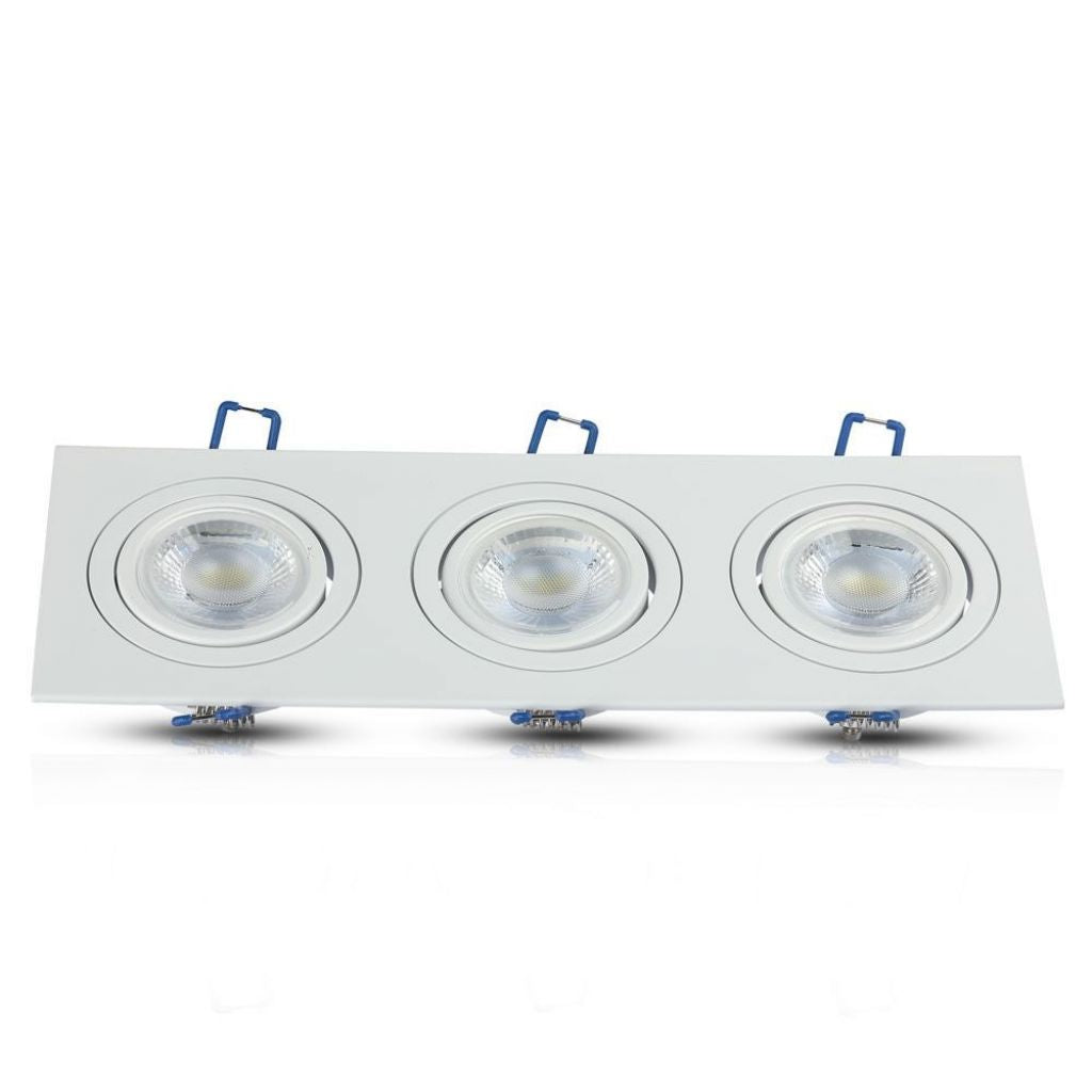 3 x GU10 Housing Square White
