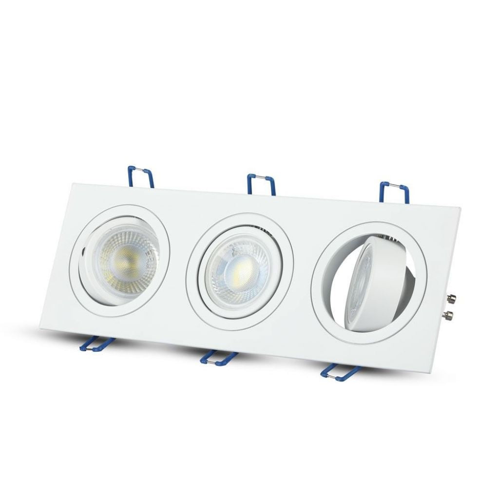 3 x GU10 Housing Square White