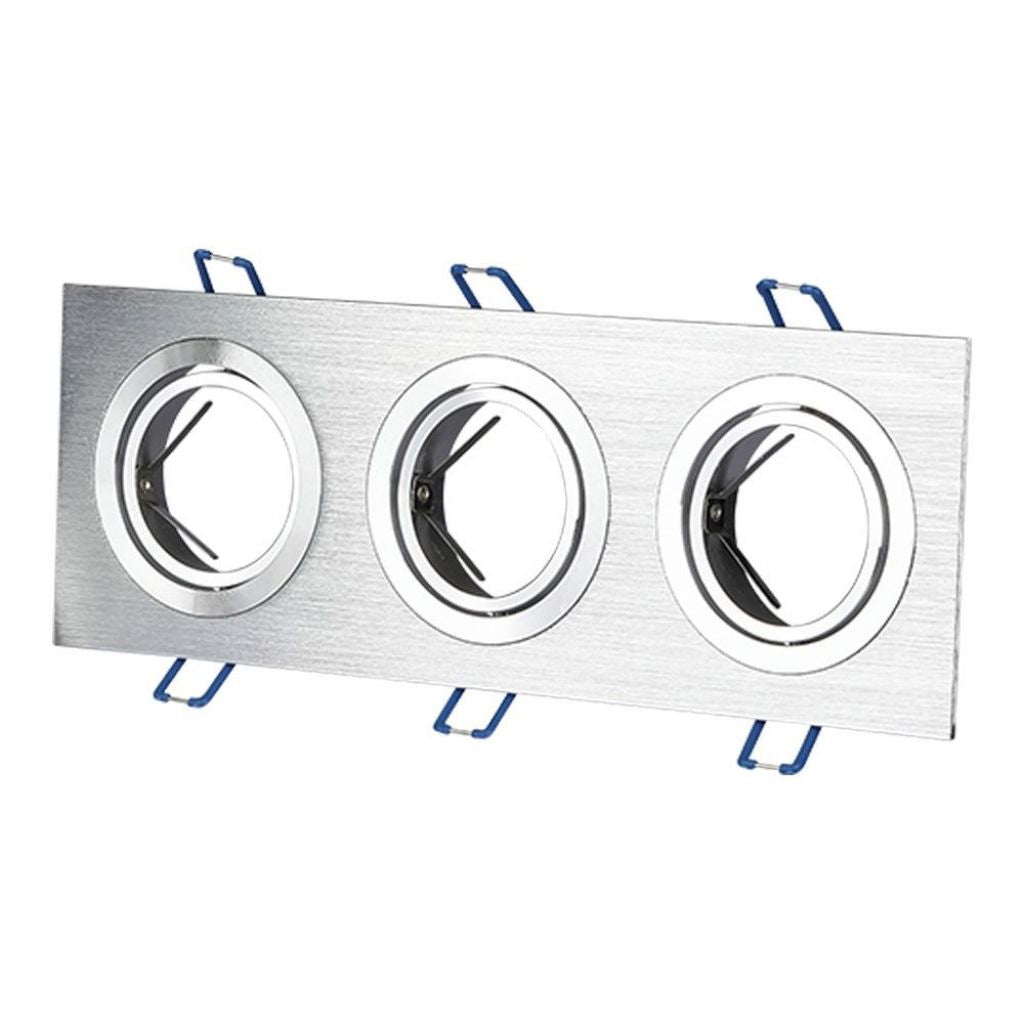 3 x GU10 Housing Square Aluminum