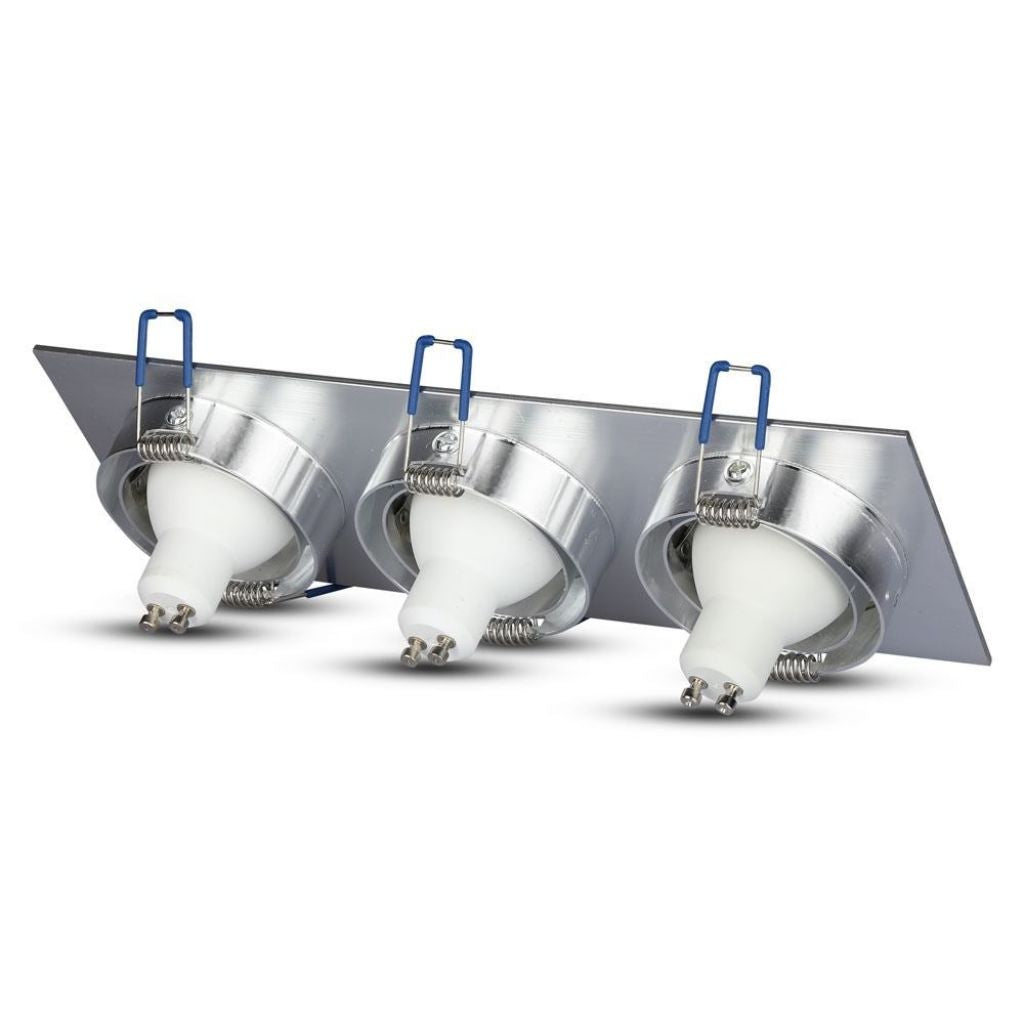 3 x GU10 Housing Square Aluminum