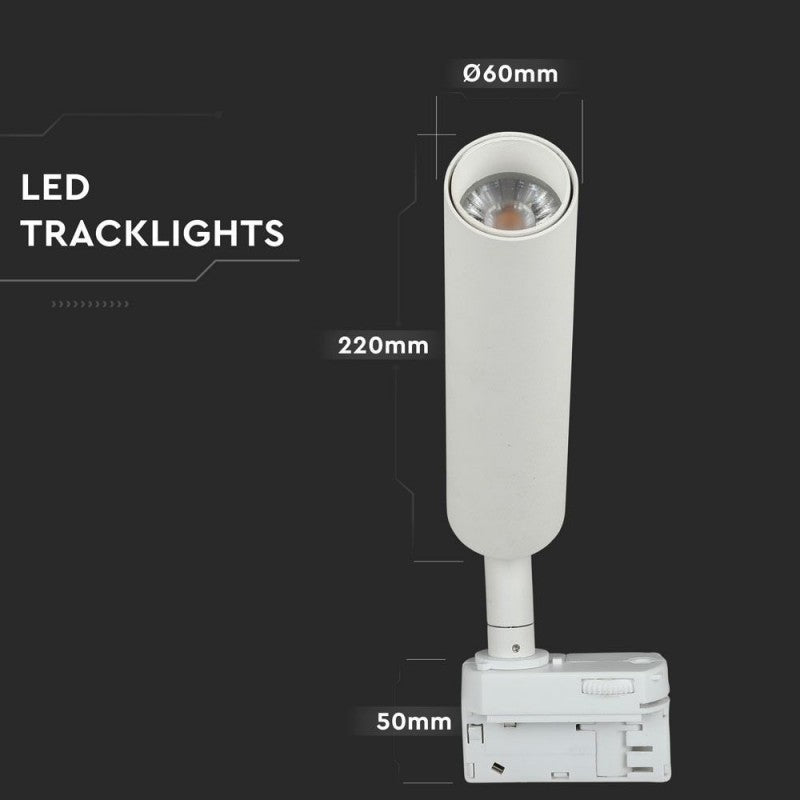 20W LED Tračno Svetilo SAMSUNG Belo 3000K - za navadno tirnico