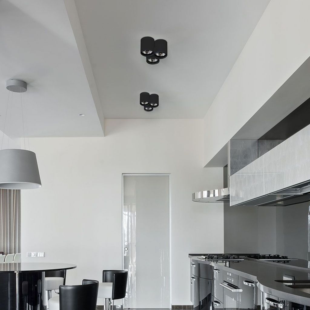 GU10 Ceiling Lamp Round Black