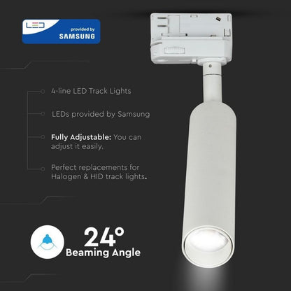 20W LED Tračno Svetilo SAMSUNG Belo 5000K - za navadno tirnico