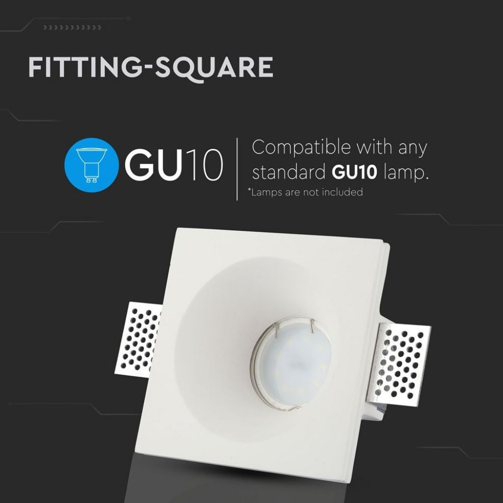 GU10 Housing Plaster Square White