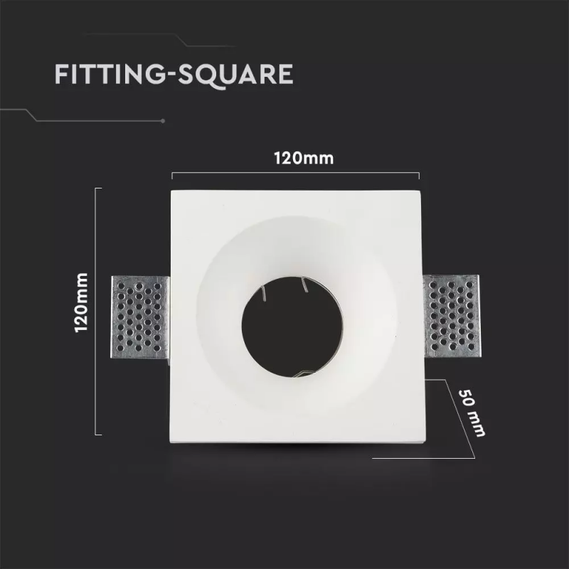 GU10 Housing Plaster Square White