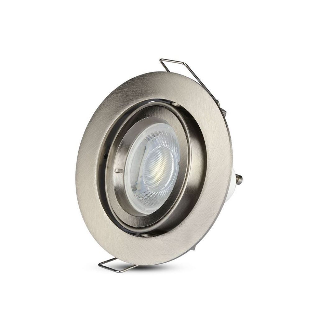 GU10 Housing Round Nickel Clip Adjustable angle