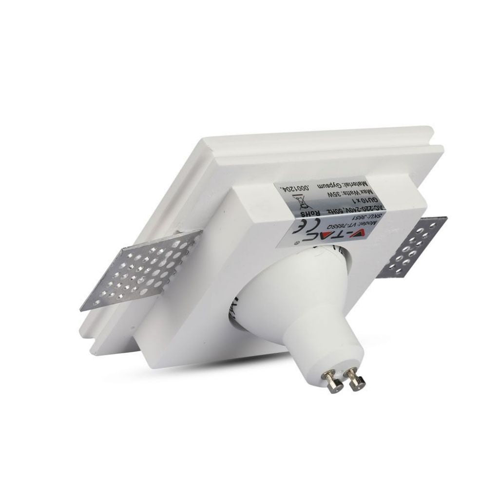 GU10 Housing Square White 100 x 100 mm
