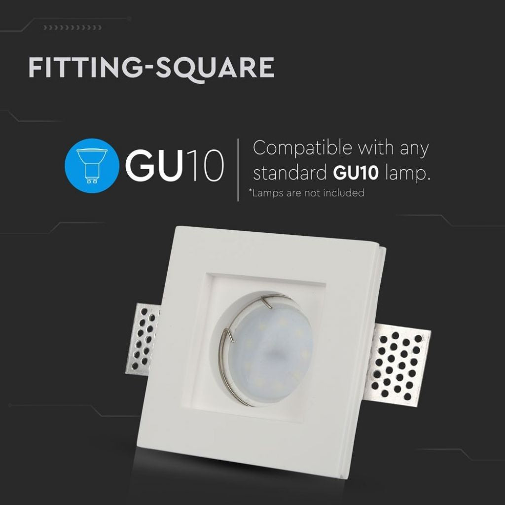 GU10 Housing Square White 100 x 100 mm