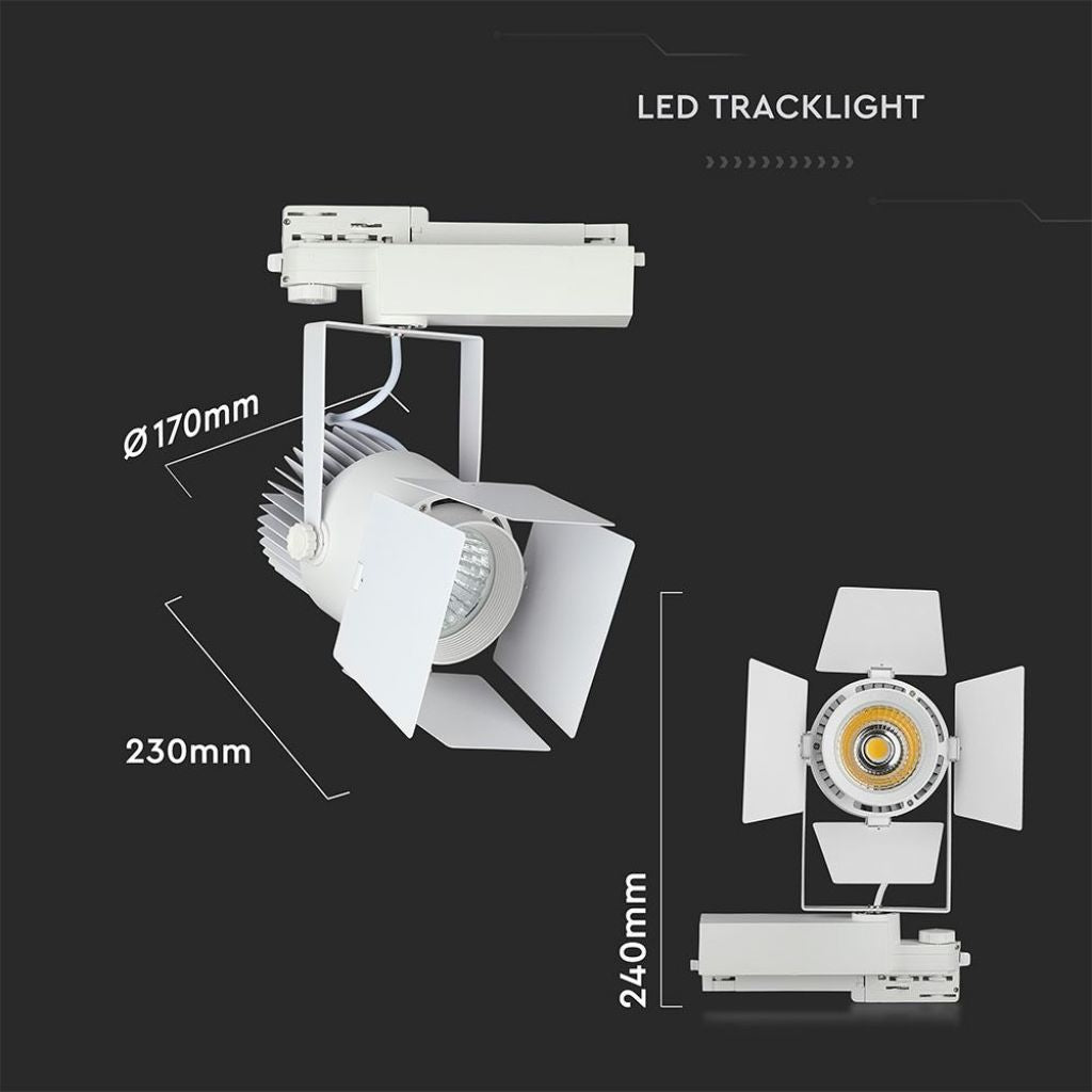 33W LED Reflektor SAMSUNG Belo 5000K - za navadno tirnico