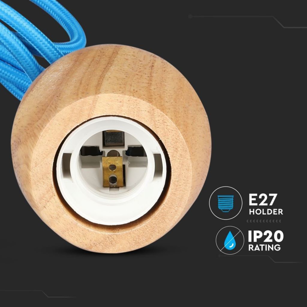 Lesena Stropna Svetilka Moder Kabel