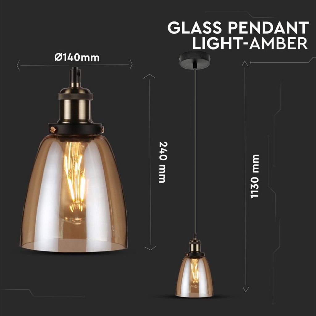 Ceiling Lamp Brown Glass