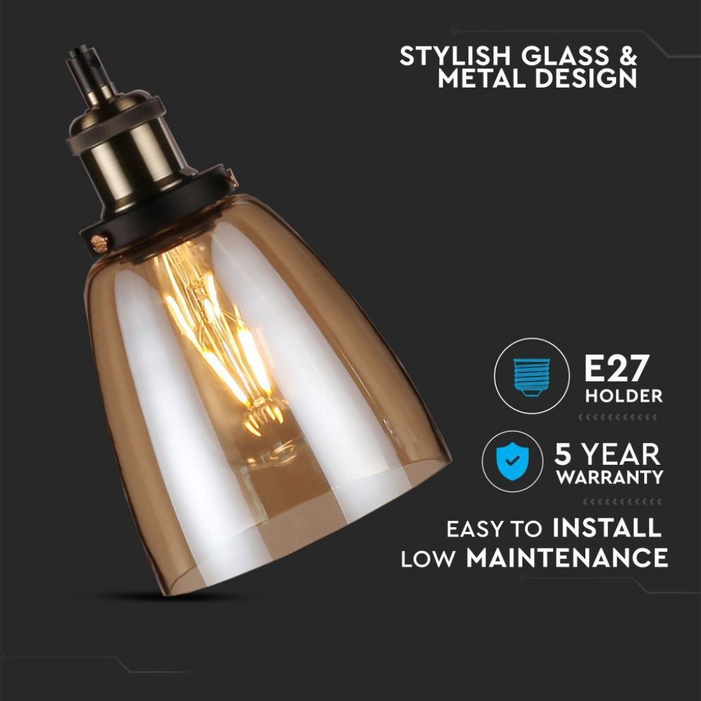 Ceiling Lamp Brown Glass